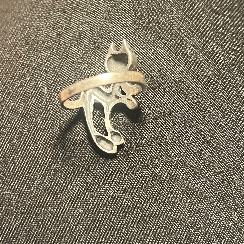 Unique Vintage sterling Silver Cat Ring - Picture 2 of 3